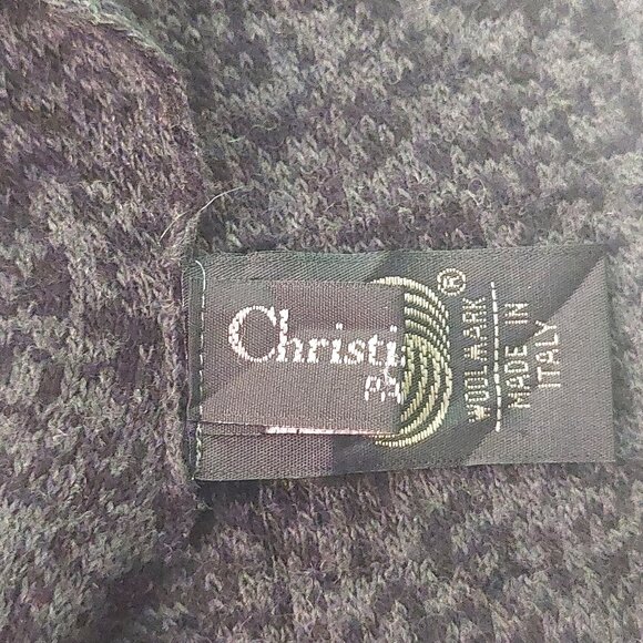 Vintage Christian Dior Black Gray Wool Ombre Fall Winter Scarf Scarves - Picture 9 of 10